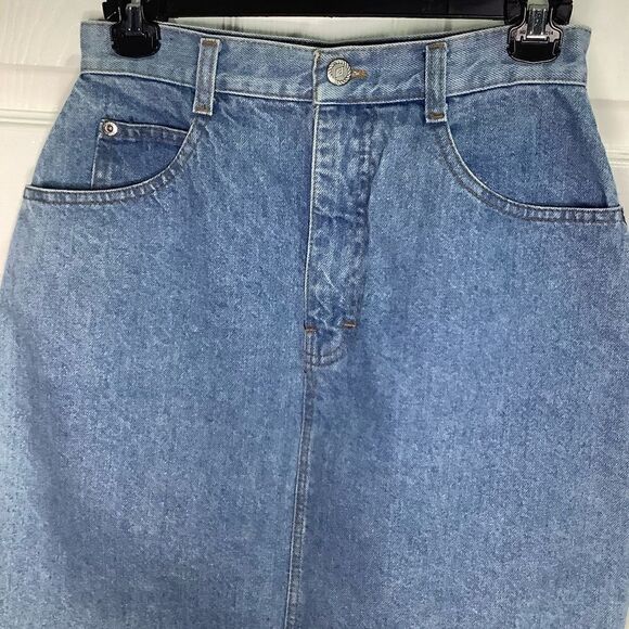 VINTAGE Y2K Gloria Vanderbilt Jean mini skirt Sz 6 - Picture 4 of 10